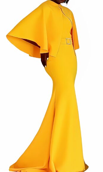 Charleene<h4 id='idTitleSubProduct'>Sleeveless yellow-mermaid Blush party gown</h4>
