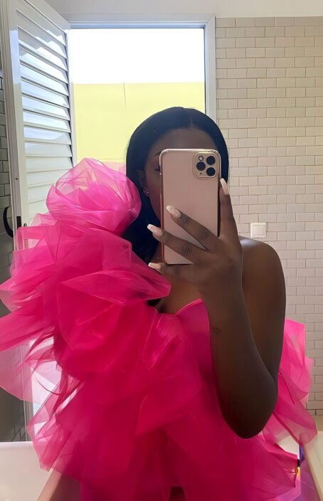 Blush pink-bodycon maxi-ruffles mini party dress